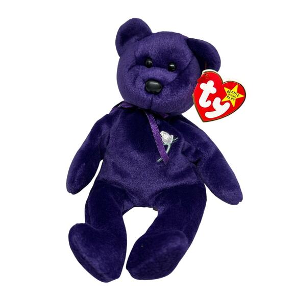 TY BEANIE BABIES PRINCESS the BEAR 1997 Plush Stuffed Animal - Picture 1 of 5